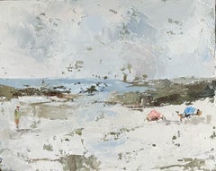 Spiaggia II di Geri Eubanks, pittura ad olio di un paesaggio impressionista in piccolo