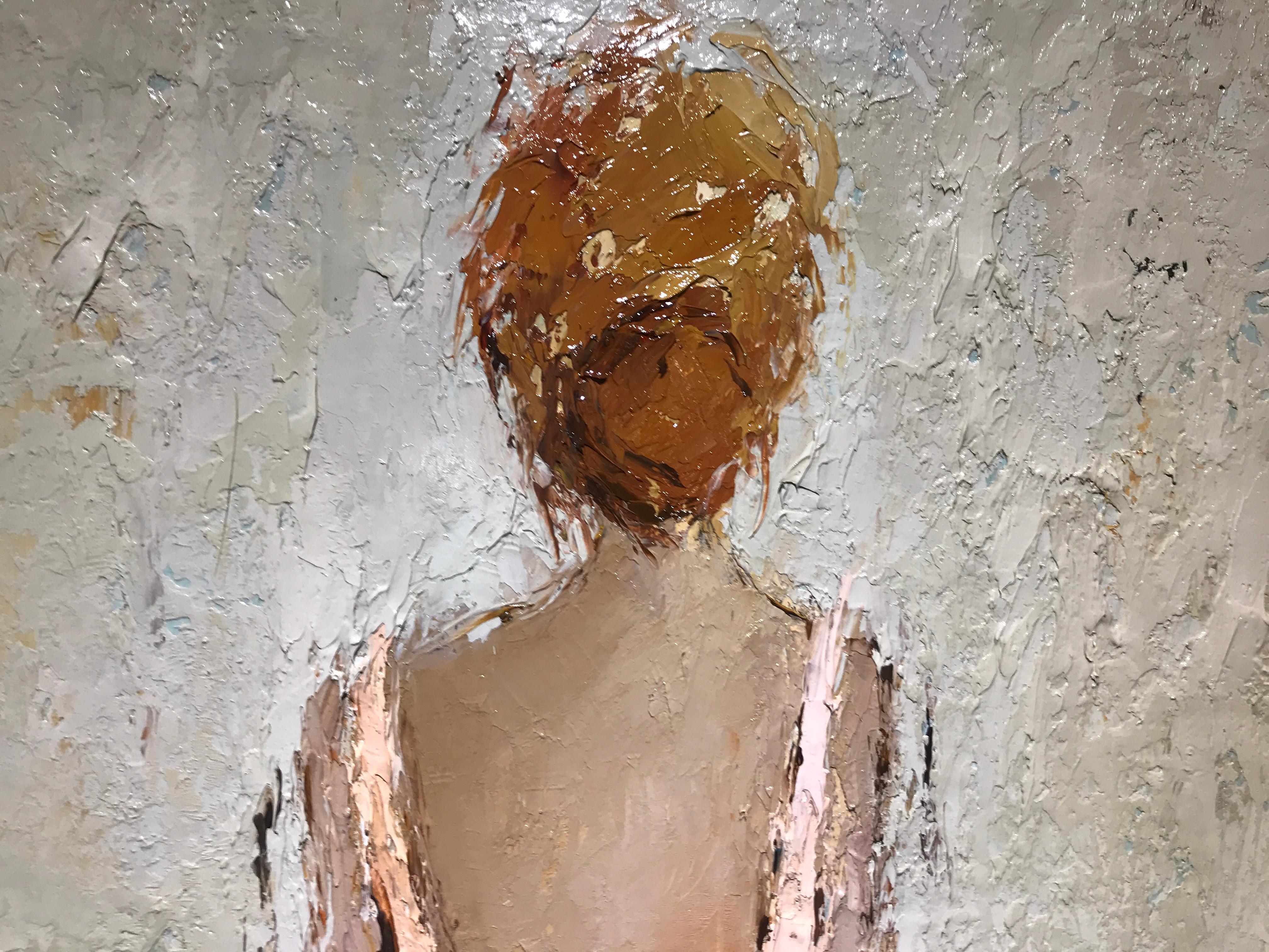 Emma, Geri Eubanks 2018 Impressionist Figurative Oil on Canvas Framed Painting 7
