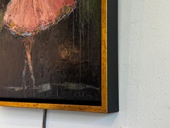 Figurative Tänzerin Gemälde, Rosa Ballett Kunst, Öl auf Leinwand gerahmt