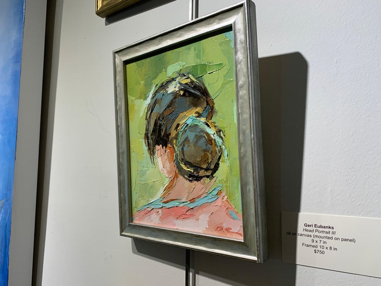 Head Portrait by Geri Eubanks, Small Framed Figure Impressionist Oil Painting For Sale 2