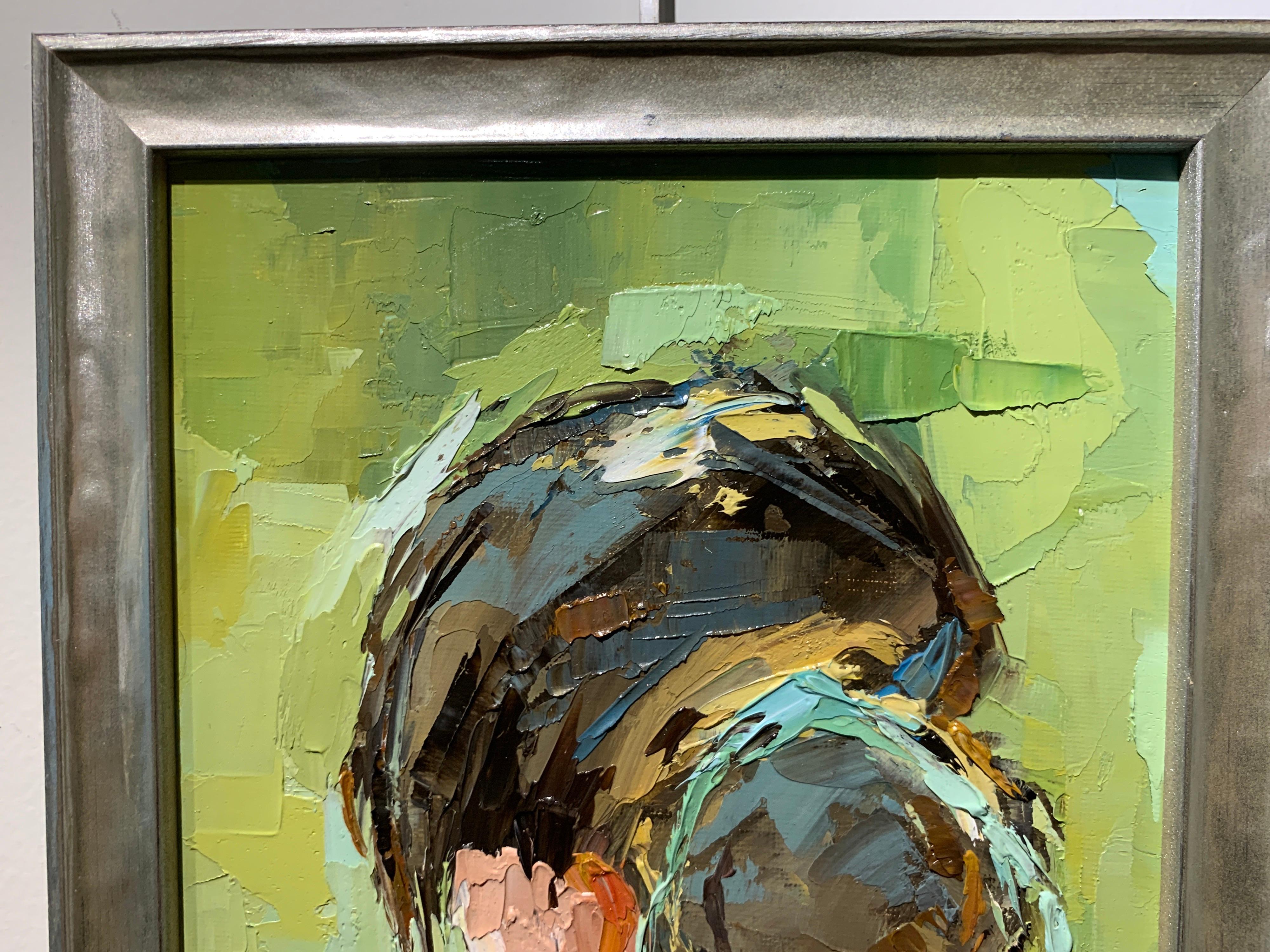 Head Portrait by Geri Eubanks, Small Framed Figure Impressionist Oil Painting 2