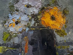 Lavendel & Ringelblume von Geri Eubanks, Impressionistisches Stillleben Ölgemälde