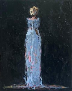 Madame Grande by Geri Eubanks, Pintura al óleo figura impresionista con negro
