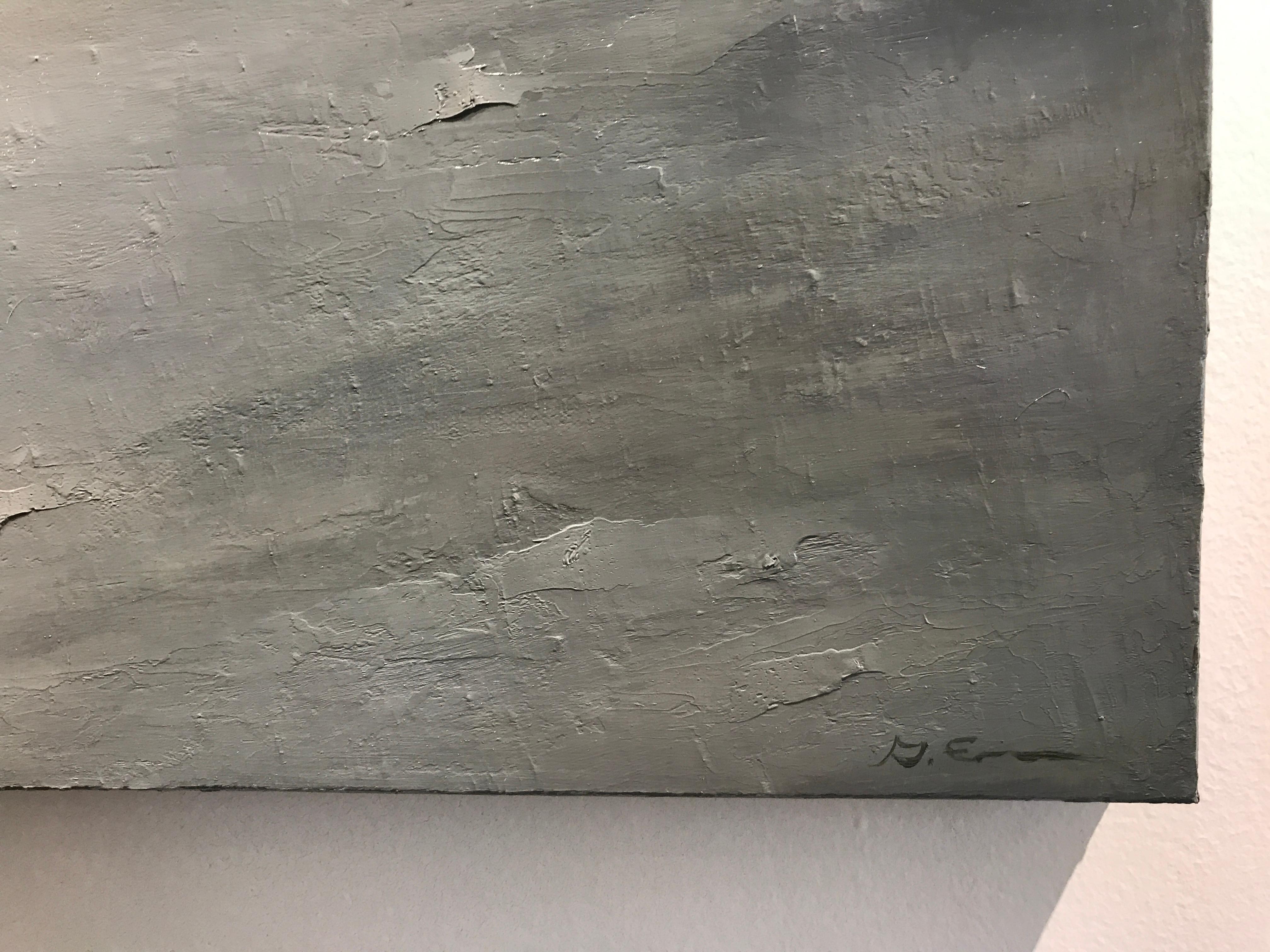 Morning Stillness, Geri Eubanks 2018 Oil on Canvas Grey Landscape Painting 5