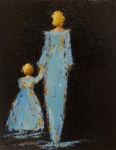 Mother and Child by Geri Eubanks 2018, Petite Impressionist Figurative Oil