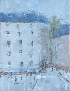 Paris Street Scene by Geri Eubanks, Petite Impressionist Cityscape Oil Painting