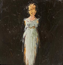 Petite Figure VI by Geri Eubanks, Small Framed Square Impressionist Figure