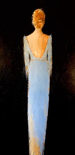 'Poised, ' by Geri Eubanks Large Vertical Realist Figure Painting