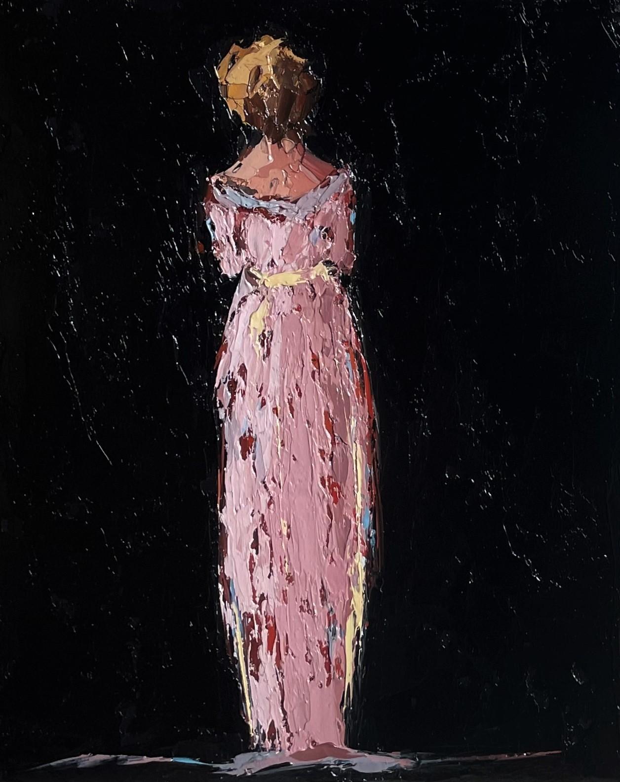 Sophia von Geri Eubanks, Petite Impressionist Figur, Ölgemälde mit schwarzem Schwarz