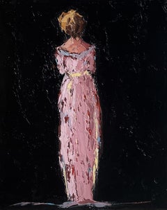 Sophia by Geri Eubanks, Petite Impressionist Figure Oil Painting with Black