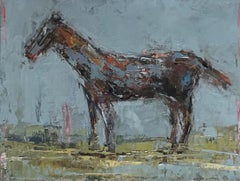 Steady II by Geri Eubanks, Framed Horse Figurative Oil on Canvas Paper Painting