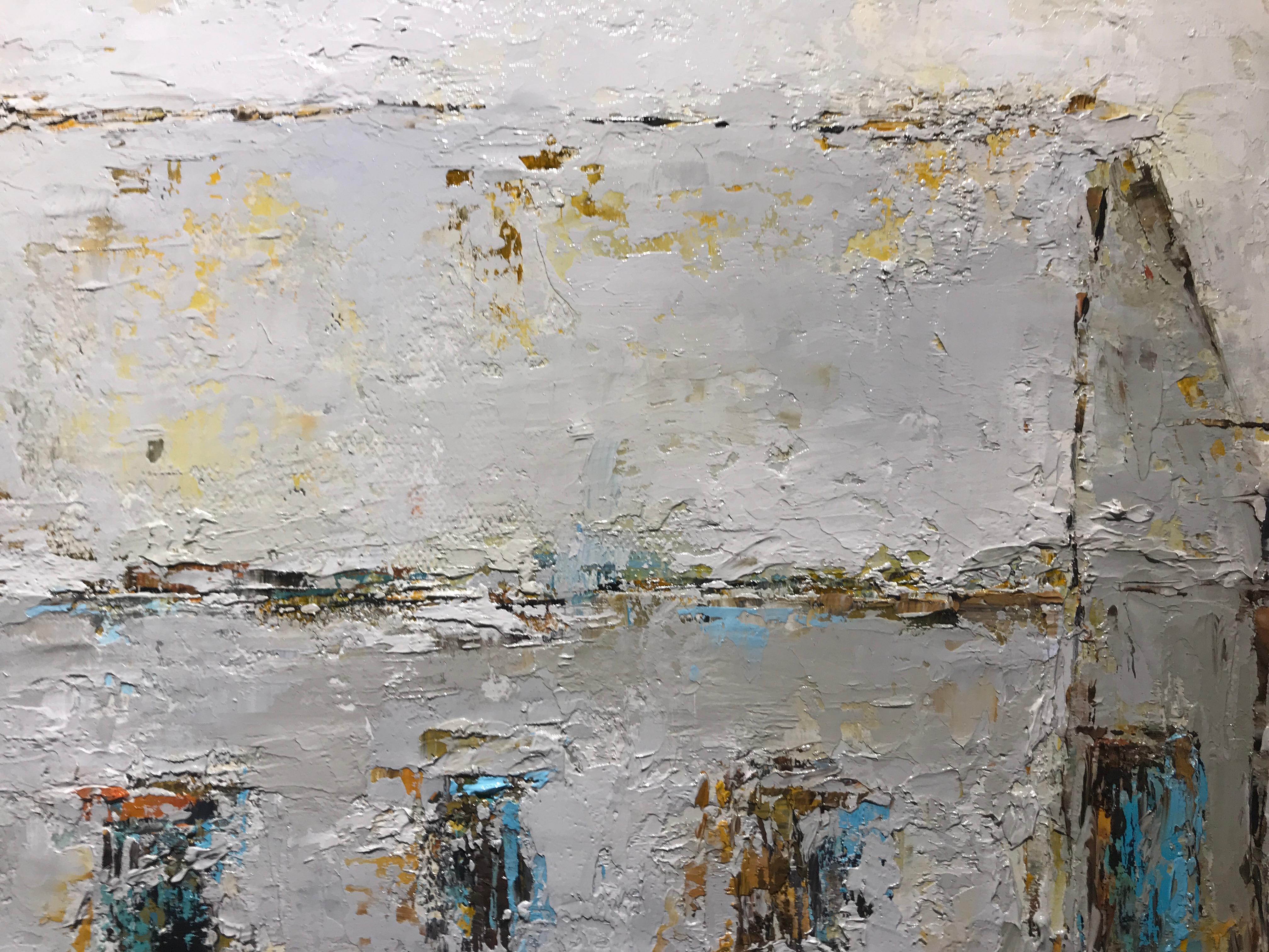 The Barn II, Geri Eubanks 2018 Small Impressionist Framed Oil on Canvas Painting 4