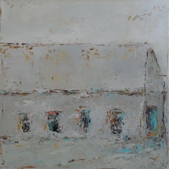 The Barn II, Geri Eubanks 2018 Small Impressionist Framed Oil on Canvas Painting