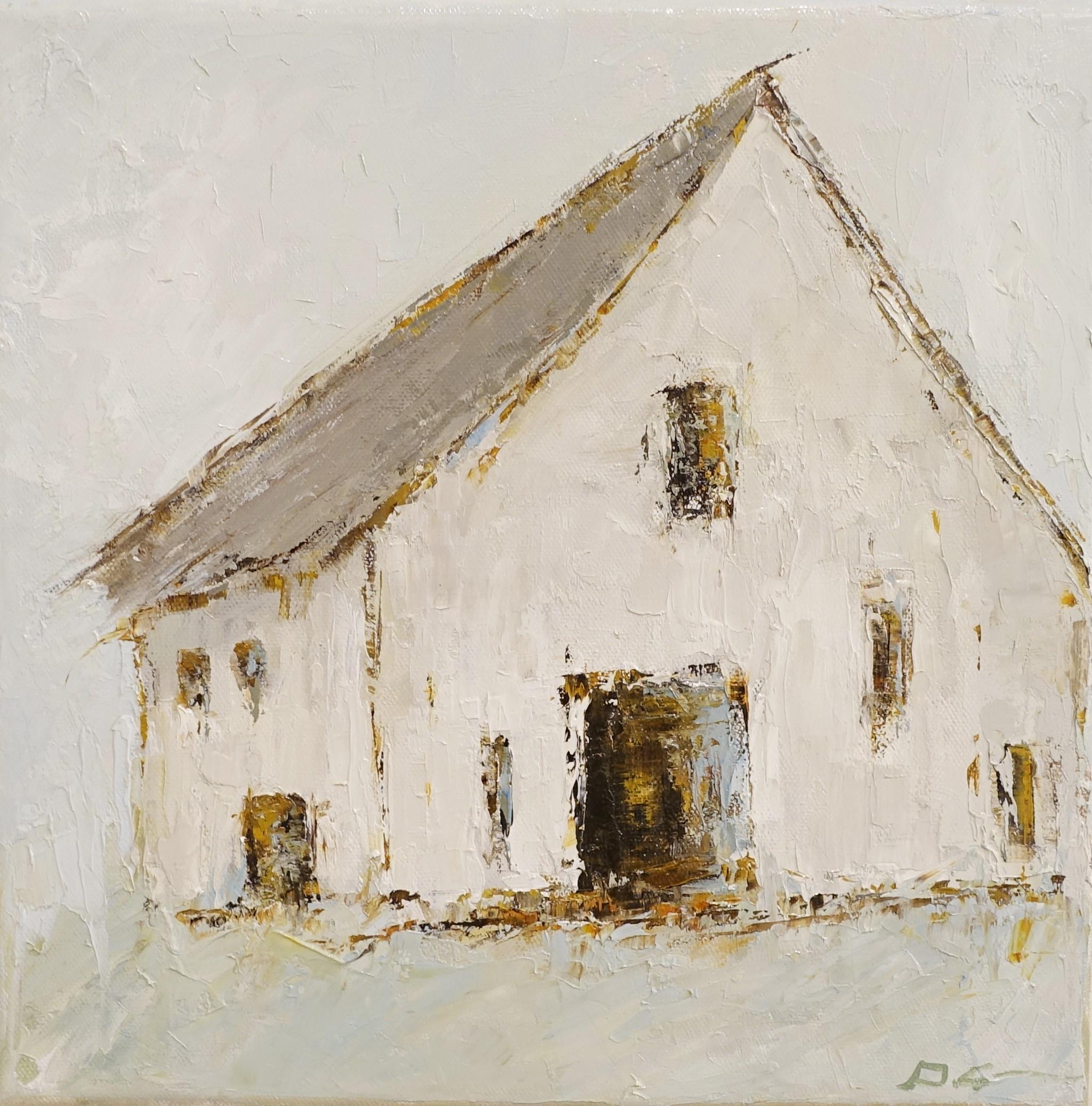 Geri Eubanks White Barn II by Geri Eubanks, Small Impressionist Oil