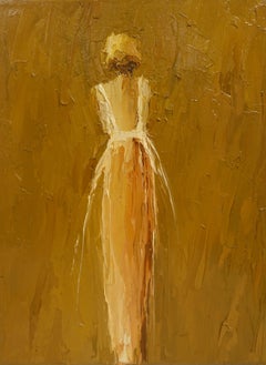 Yvette II by Geri Eubanks, Small Framed Impressionist Figurative Oil Painting