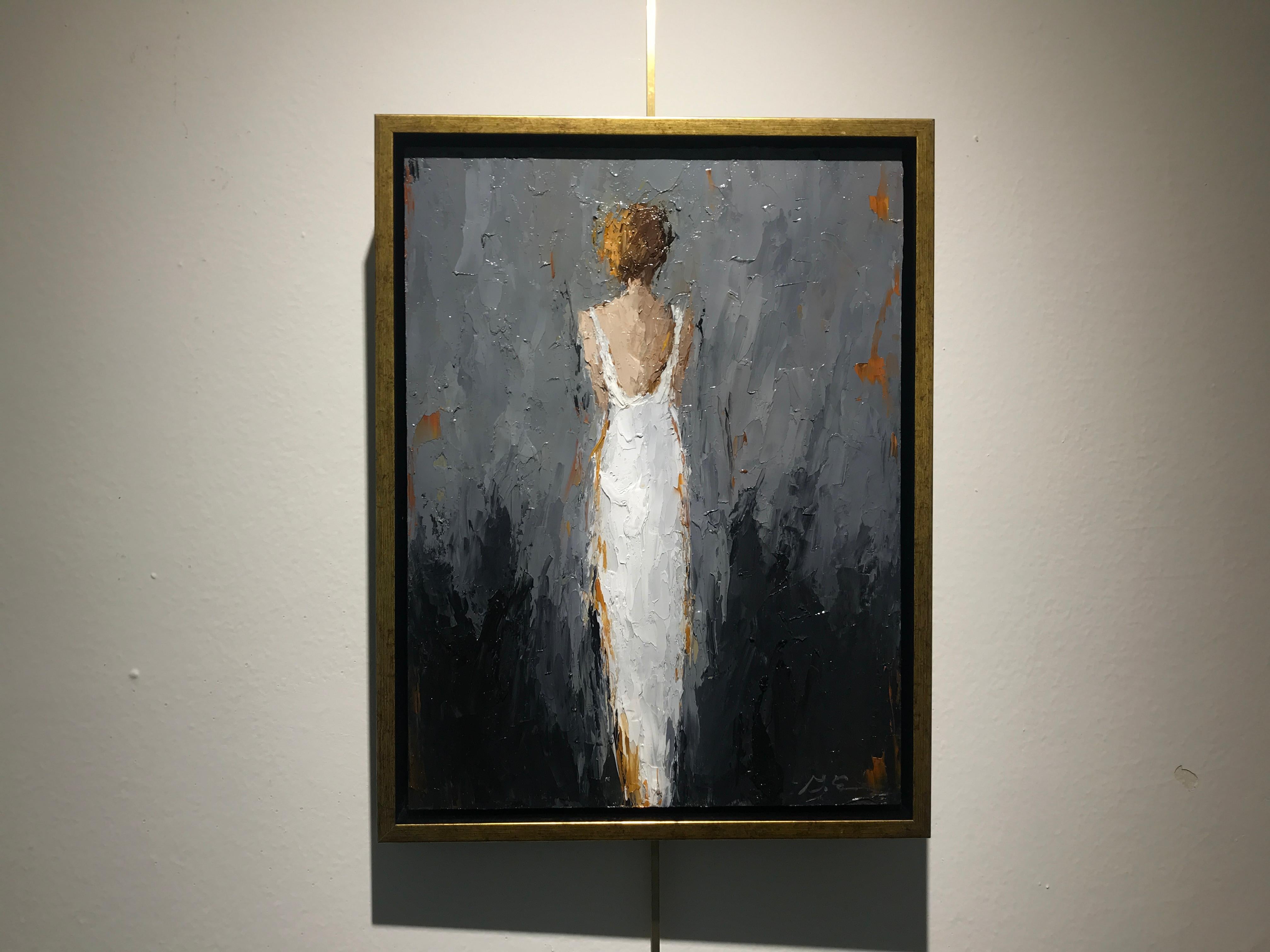Zoe, Geri Eubanks 2018 Petite Framed Oil on Board Impressionist Painting 1