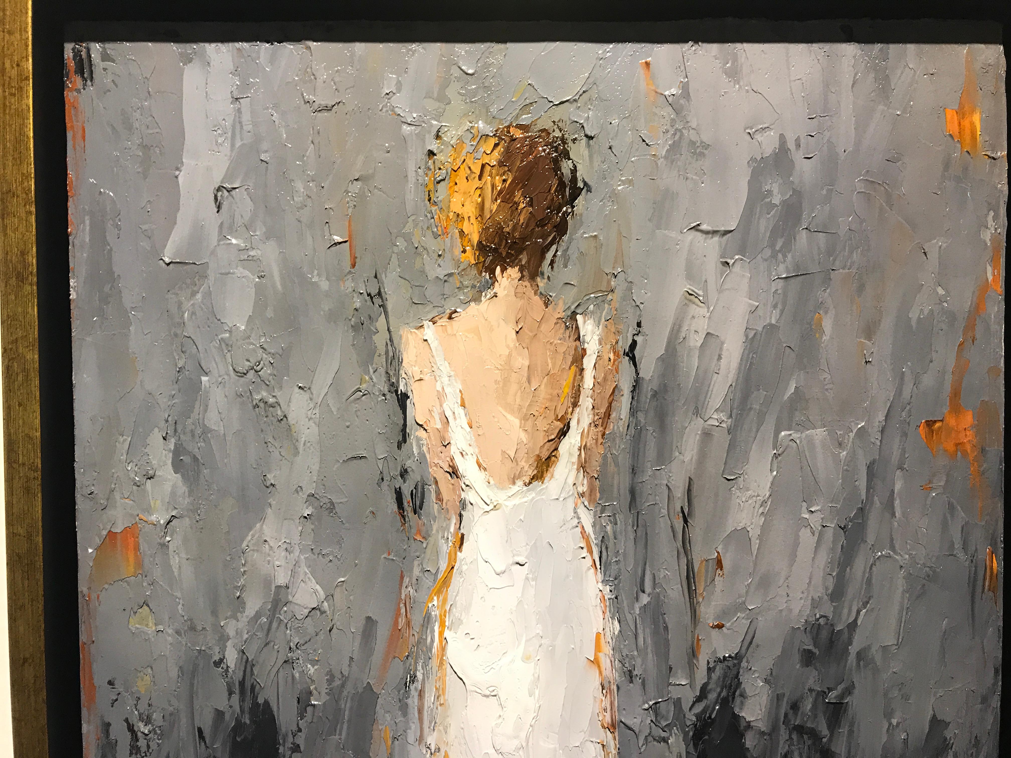 Zoe, Geri Eubanks 2018 Petite Framed Oil on Board Impressionist Painting 6