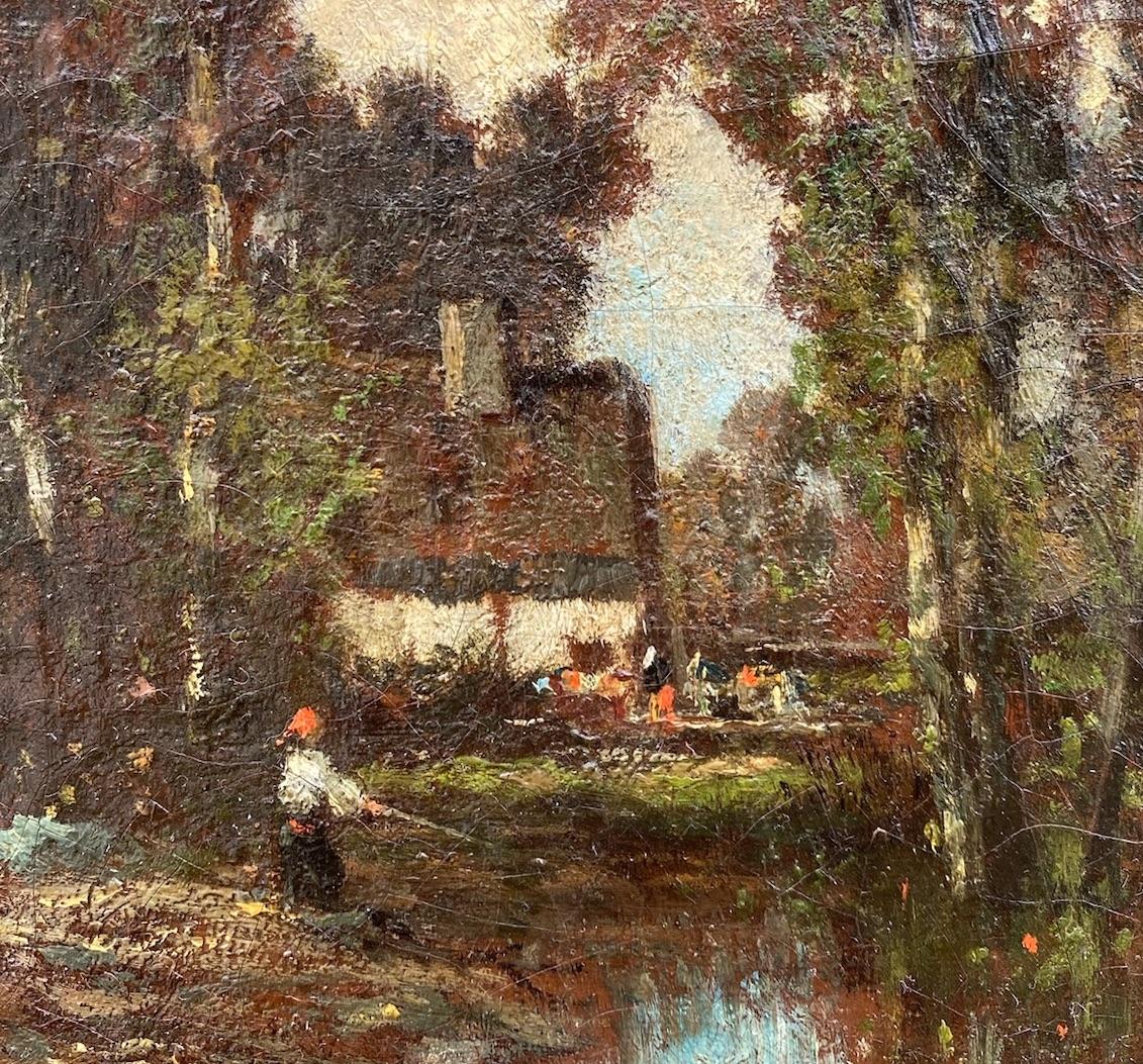 Una festa nella casa nel Wood: Constant Troyon studente di pittura di Barbizon - Painting Scuola di Barbizon di Germain Fabius Brest