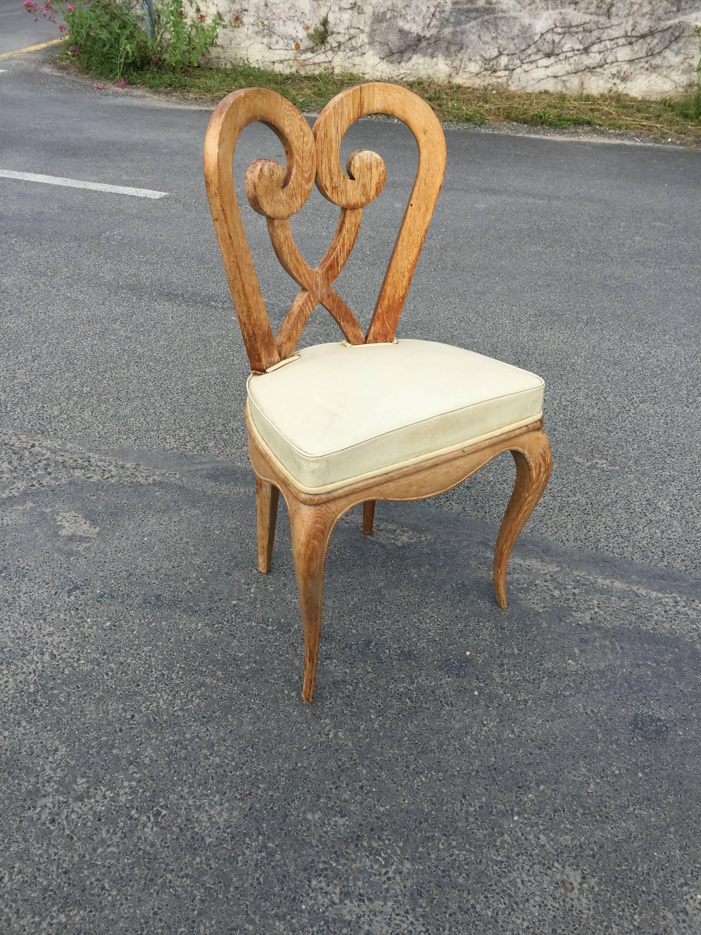 Germaine Darbois-Gaudin, Set of Six Art Deco Chairs, circa 1940 In Excellent Condition For Sale In Saint-Ouen, FR