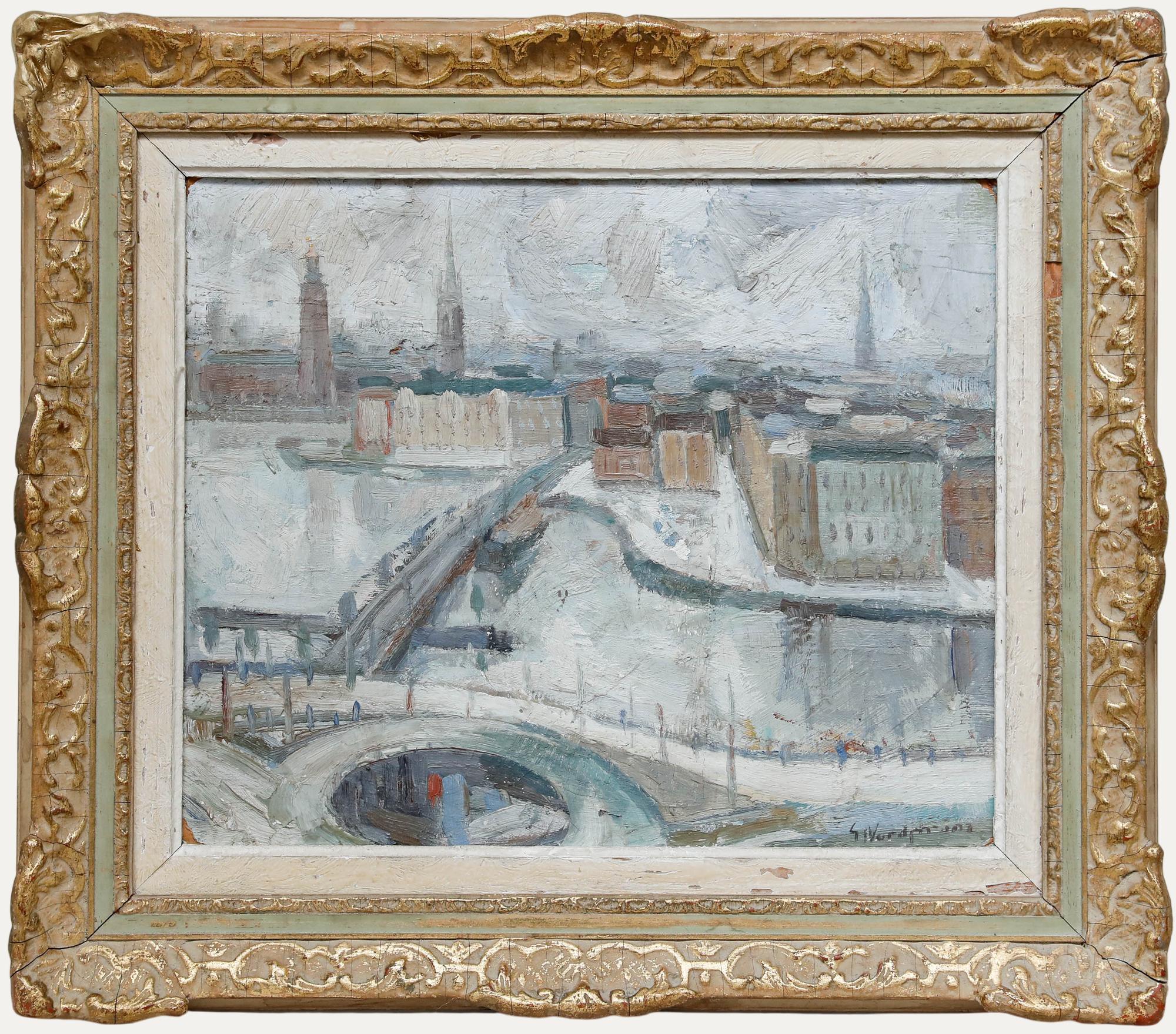 Germaine Nordmann (1902-1997) - French School Mitte des 20. Jahrhunderts Öl, Stadtszene