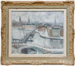 Germaine Nordmann (1902-1997) - Escuela francesa Mid 20th Century Óleo, Escena de ciudad