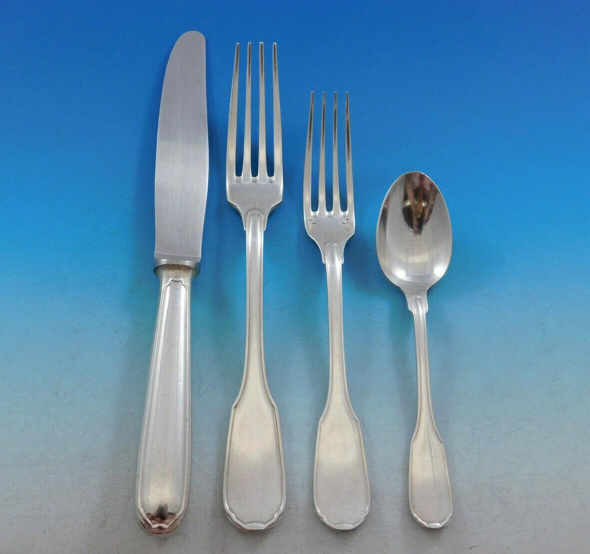 Plunir by Christofle France Silverplate Flatware Service Set 54 pcs In Good Condition In Big Bend, WI