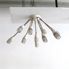 German Multi Arm Flush Mount Light, 1950