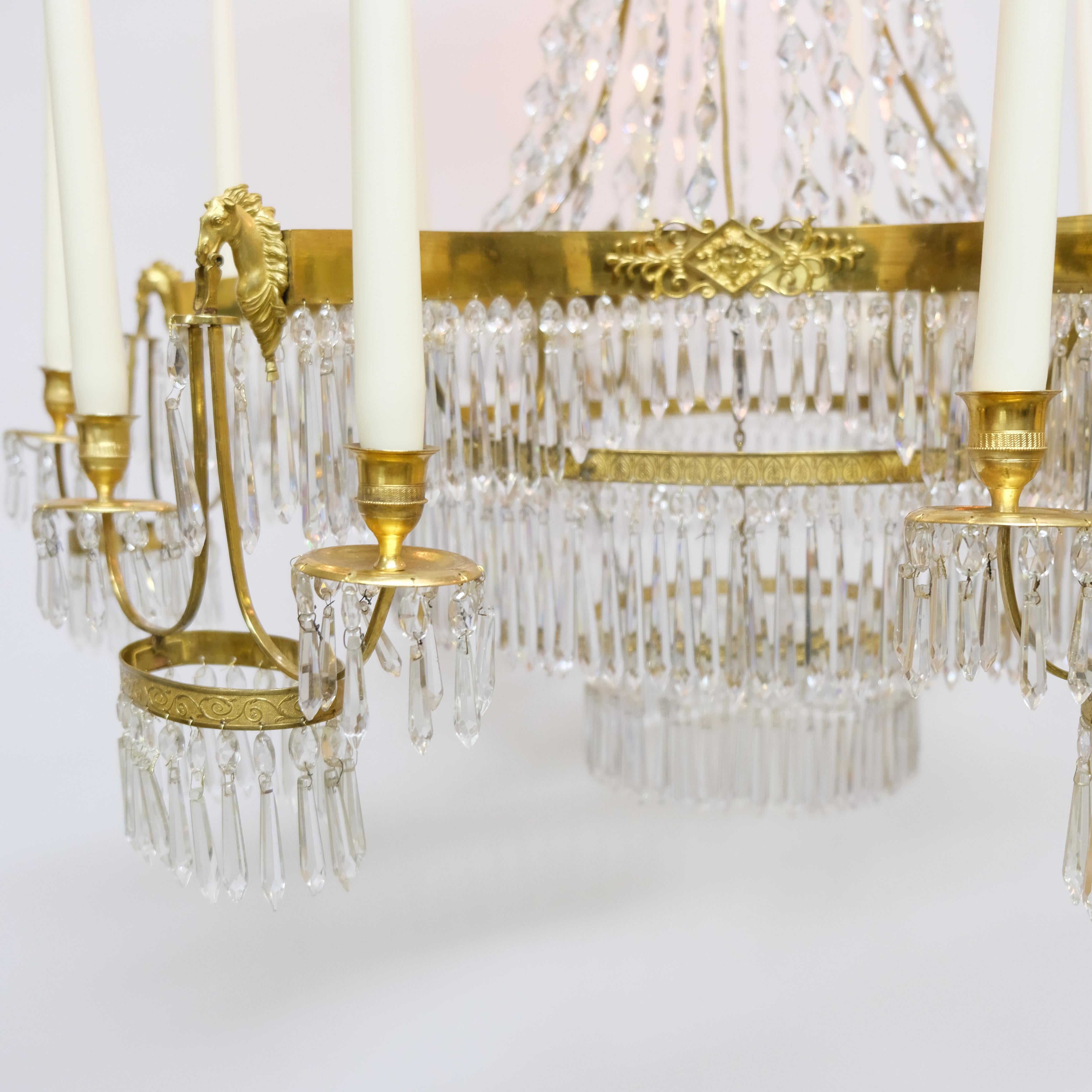 Lampadario Impero tedesco a 12 luci di Werner & Mieth in vendita 2
