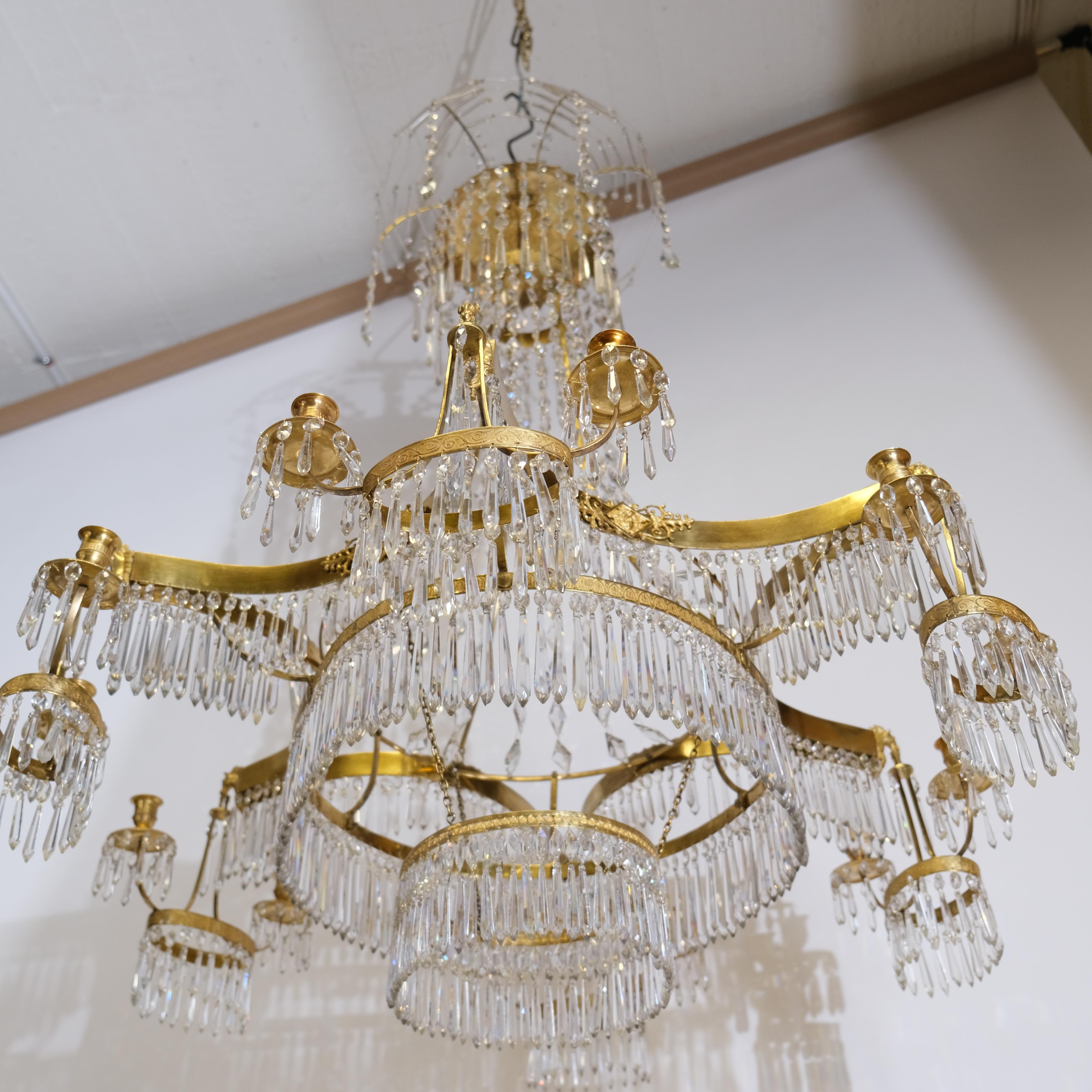 Tedesco Lampadario Impero tedesco a 12 luci di Werner & Mieth in vendita