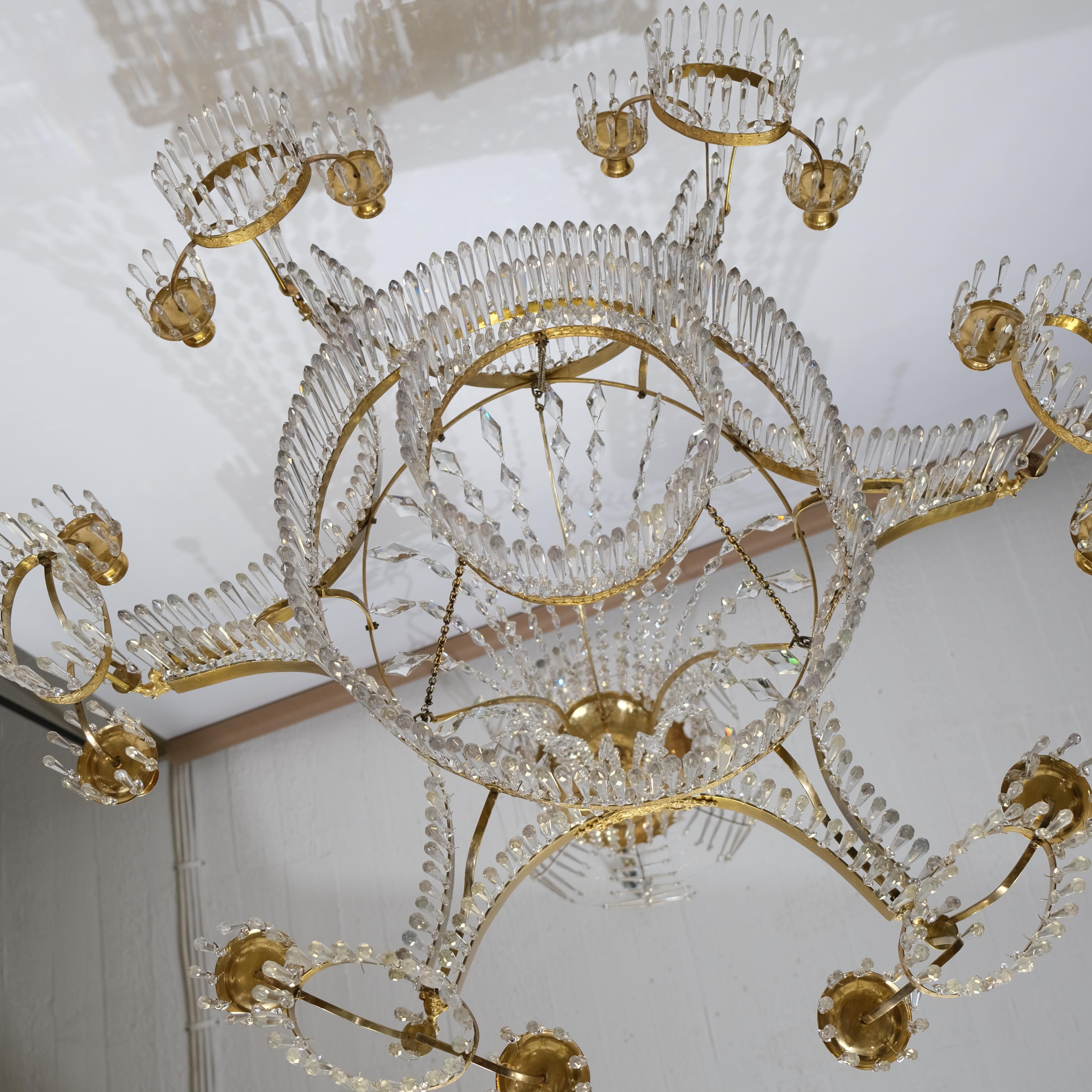 Lampadario Impero tedesco a 12 luci di Werner & Mieth In condizioni buone in vendita a Stockholm, SE