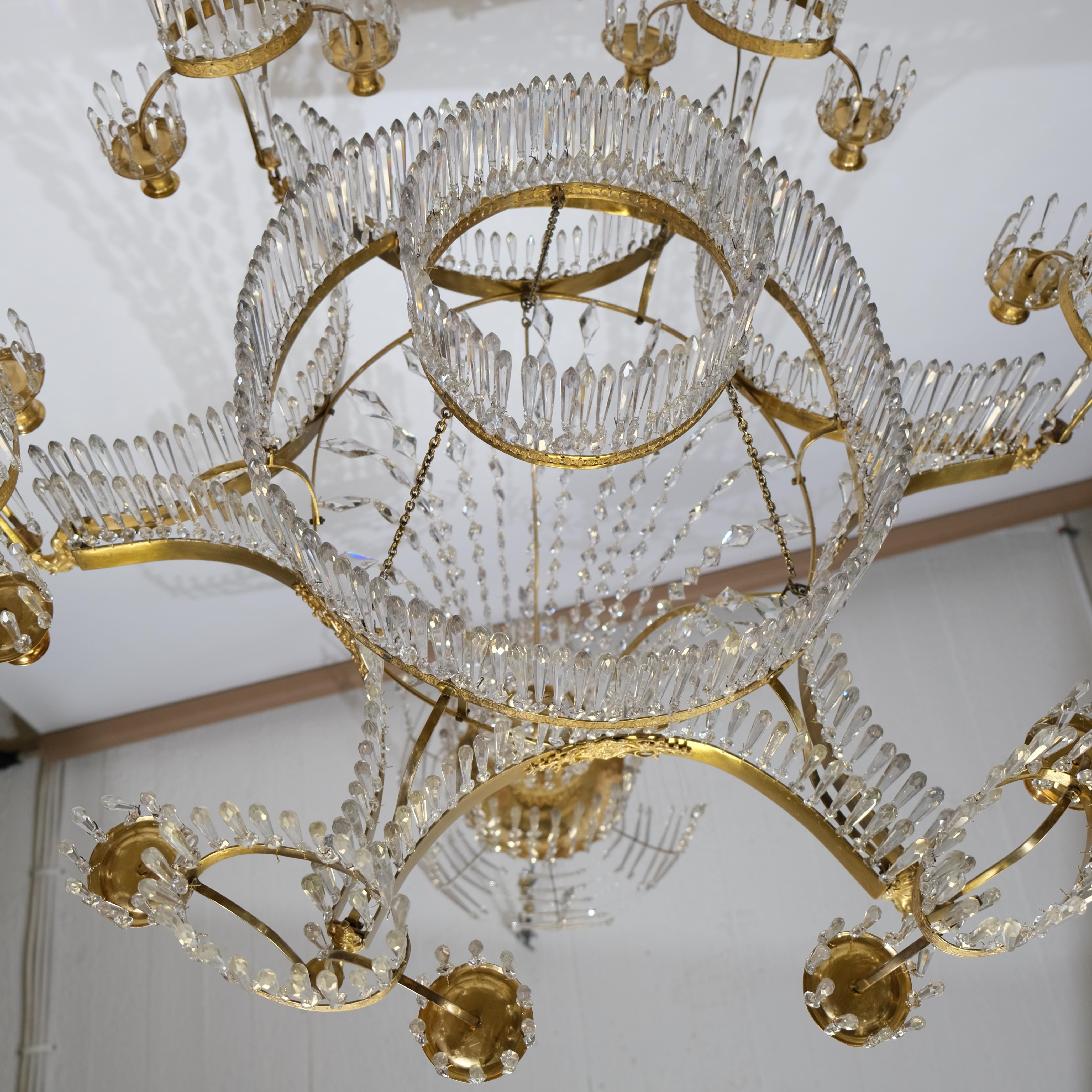 Bronzo Lampadario Impero tedesco a 12 luci di Werner & Mieth in vendita