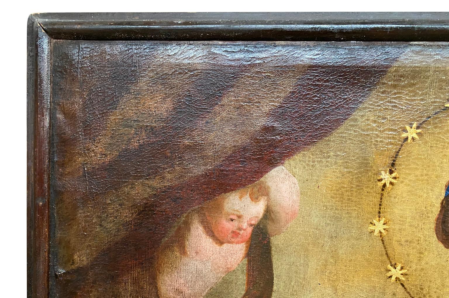 German 17th Century Painting Of The Madonna For Sale 3