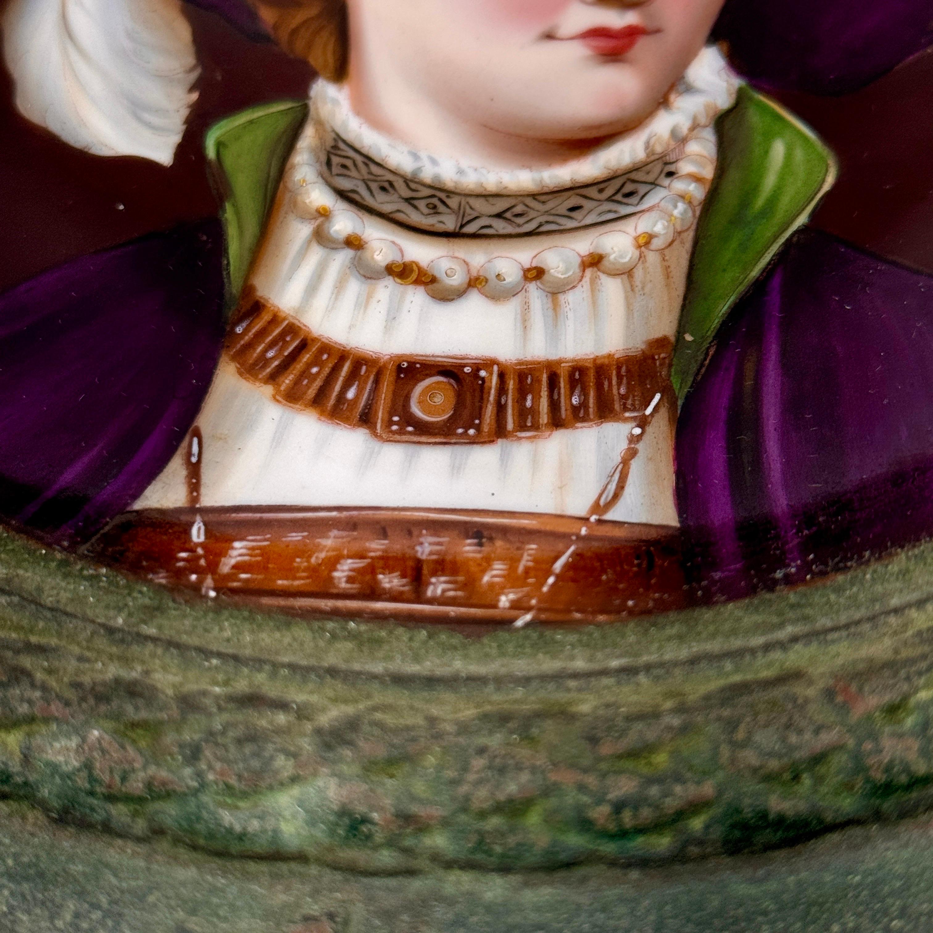 German 18th Century Porcelain Copper Wall Appliqué of Lady For Sale 11