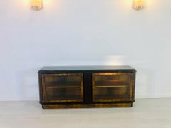 German 1920s Art Deco Lowboard with a Vitrine Compartment