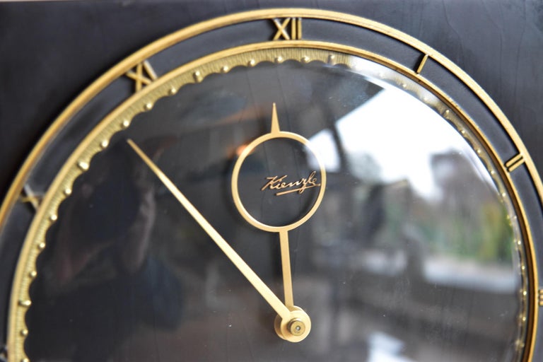 Brass German 1930s Kienzle Desk Clock Design Heinrich Möller