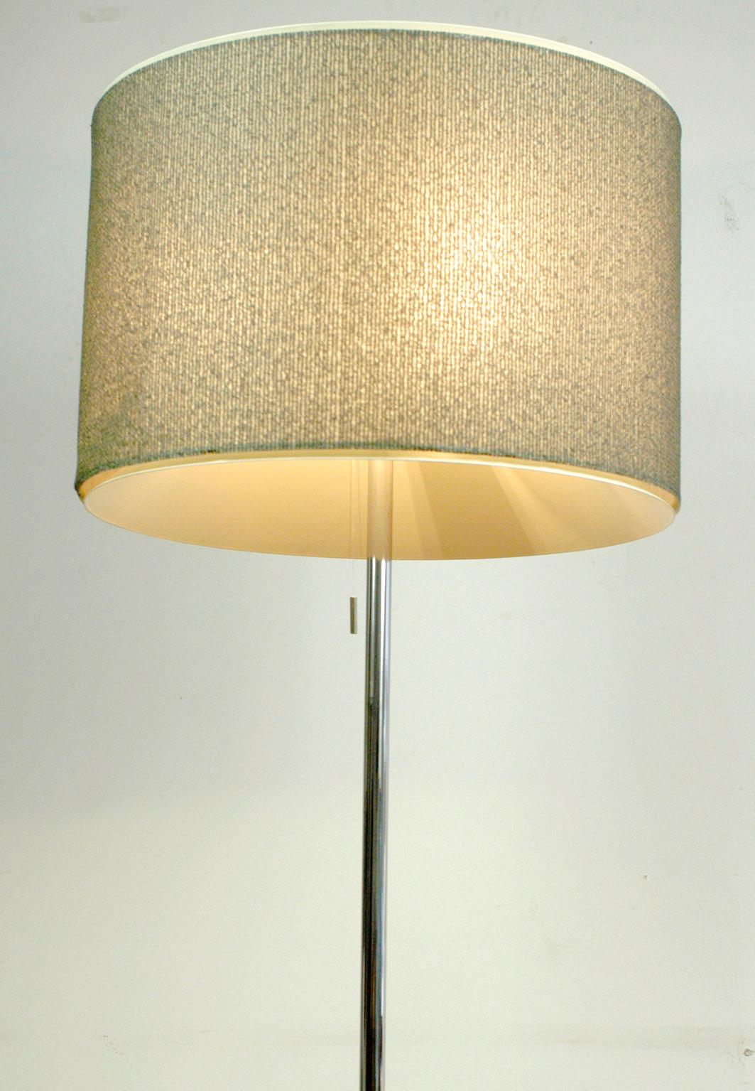 Mid-Century Modern German 1960s Chrome Floor Lamp by Staff