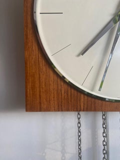 German 1960s Junghans Meister Pendulum + Weights + Gong Wall Clock
