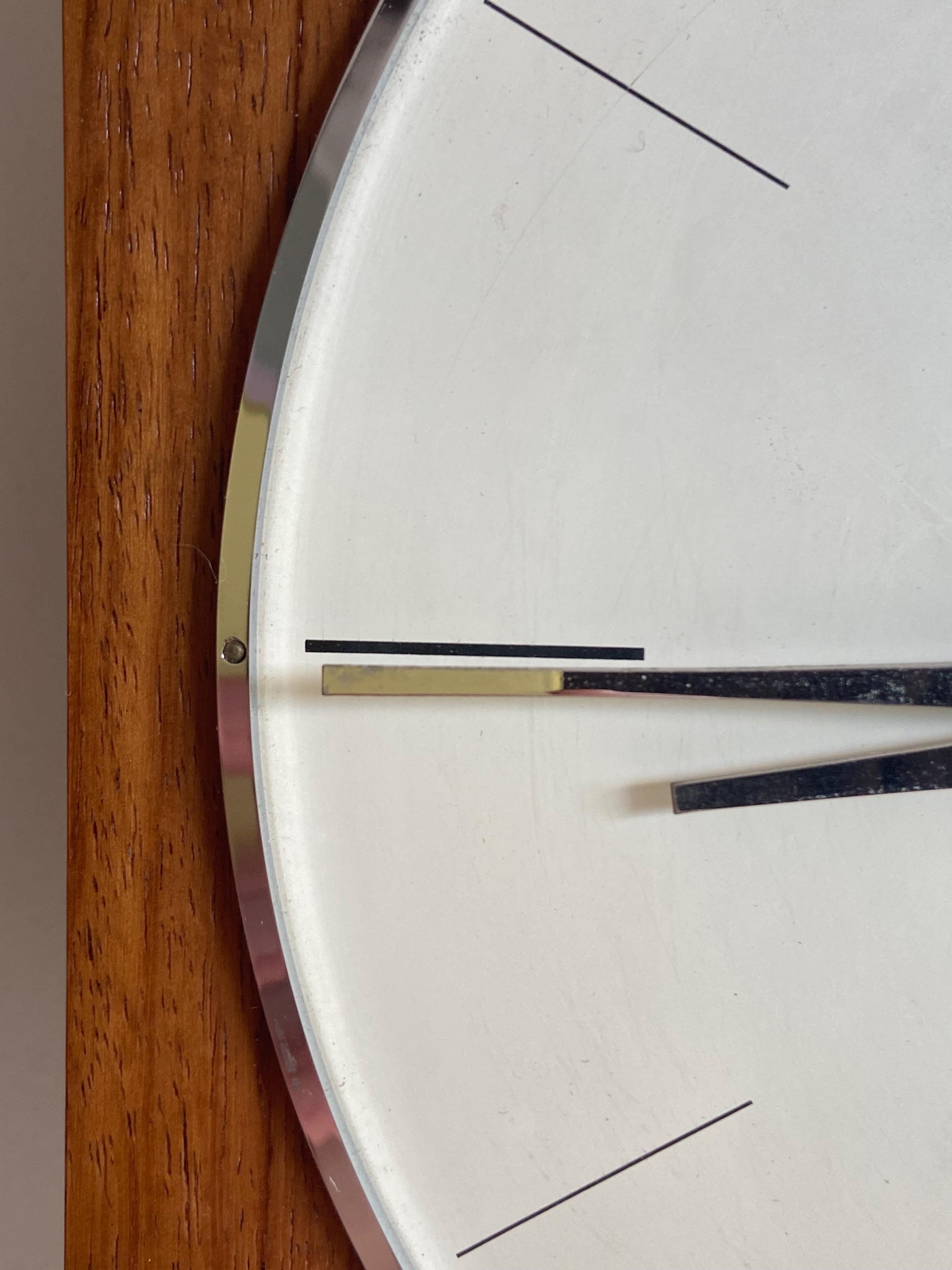German 1960s Junghans Meister Pendulum + Weights + Gong Wall Clock 1