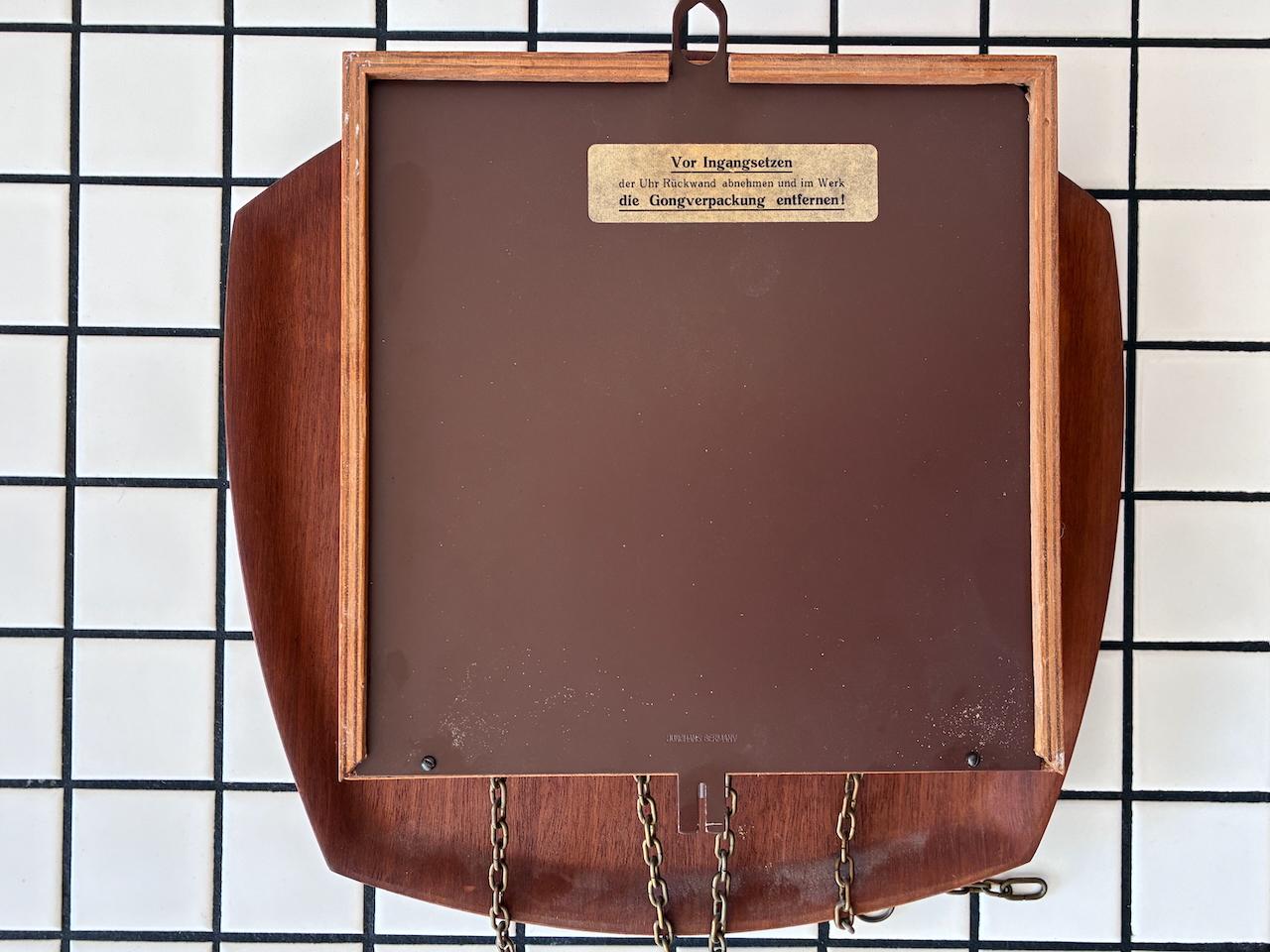 Pendule + Poids + Horloge murale Junghans allemande des années 1960 en vente 4