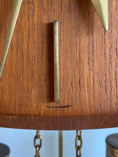 German 1960s Junghans Pendulum + Weights + Gong Wall Clock