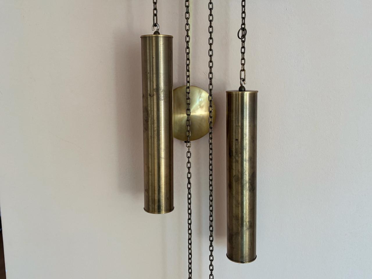 Pendule + Poids + Horloge murale Junghans allemande des années 1960 Bon état - En vente à Krefeld, DE