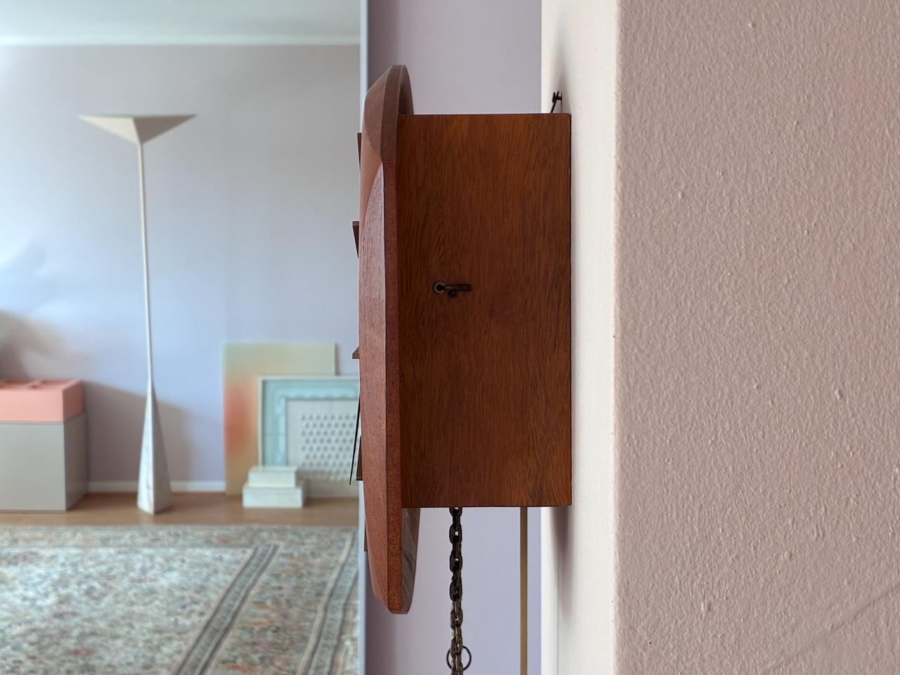 Laiton Pendule + Poids + Horloge murale Junghans allemande des années 1960 en vente