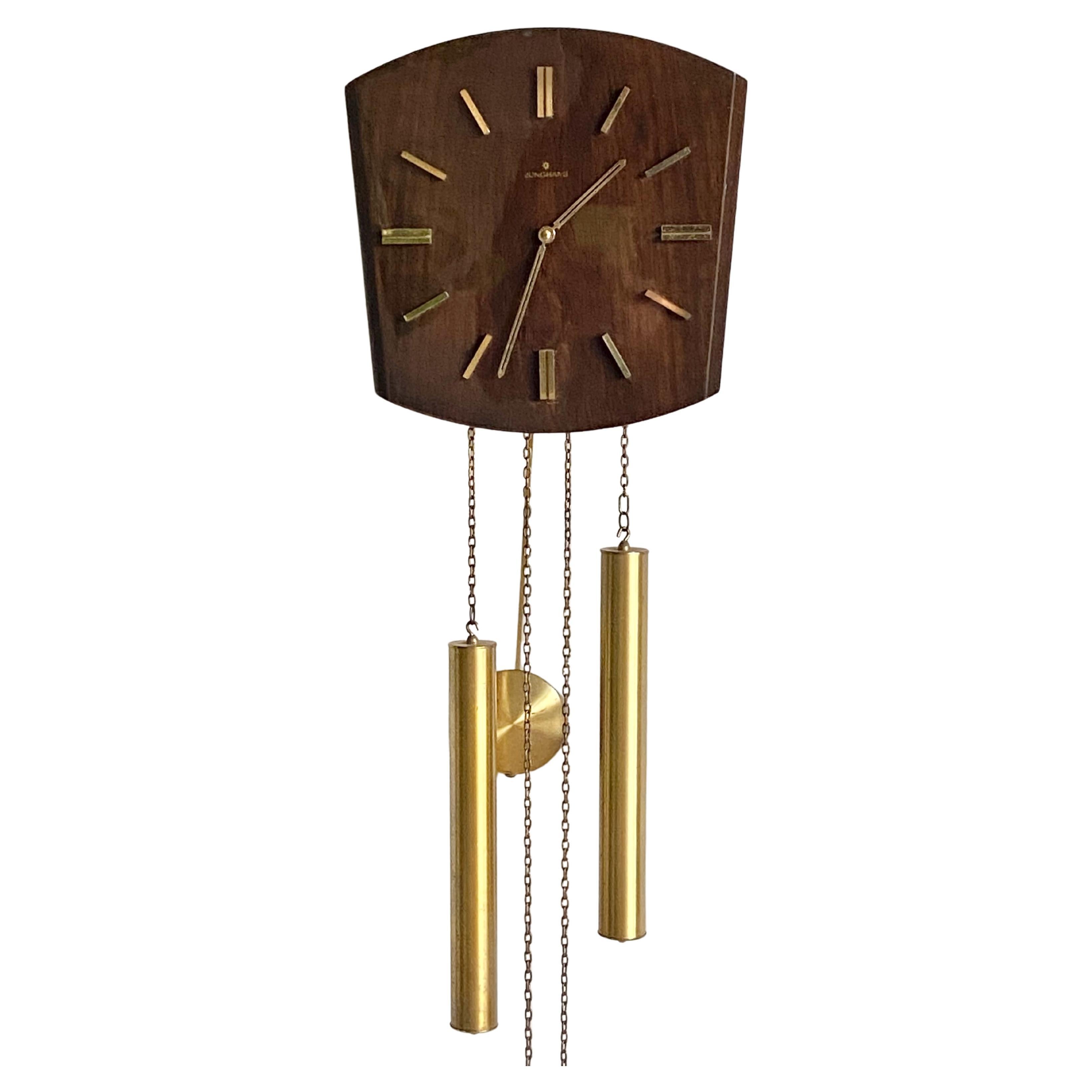 German 1960s Junghans pendulum + weights + gong Wall Clock