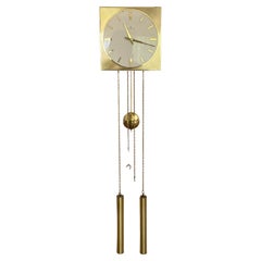 Used German 1960s Junghans Pendulum + Weights + Gong Wall Clock