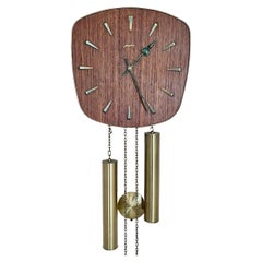 Reloj de pared alemán Junghans de los años 60 con péndulo + pesas + gong