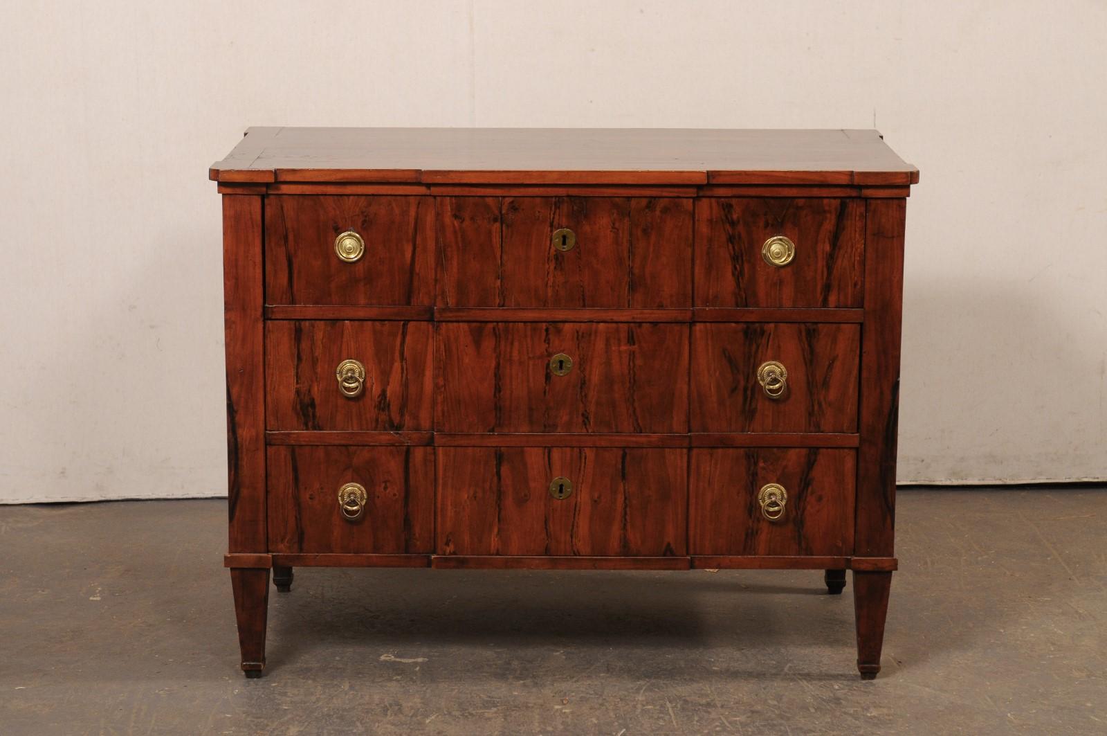 Cassapanca German del XIX secolo con design/One, impiallacciatura ricca e ferramenta in ottone in vendita 6