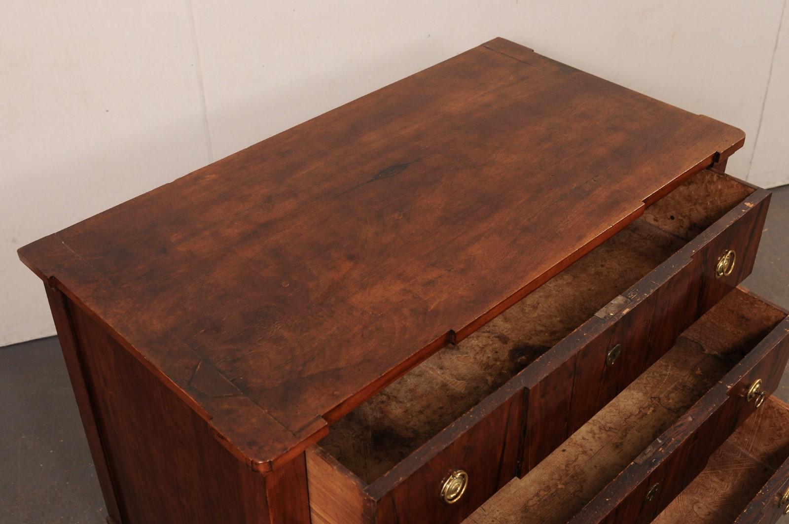 Legno Cassapanca German del XIX secolo con design/One, impiallacciatura ricca e ferramenta in ottone in vendita