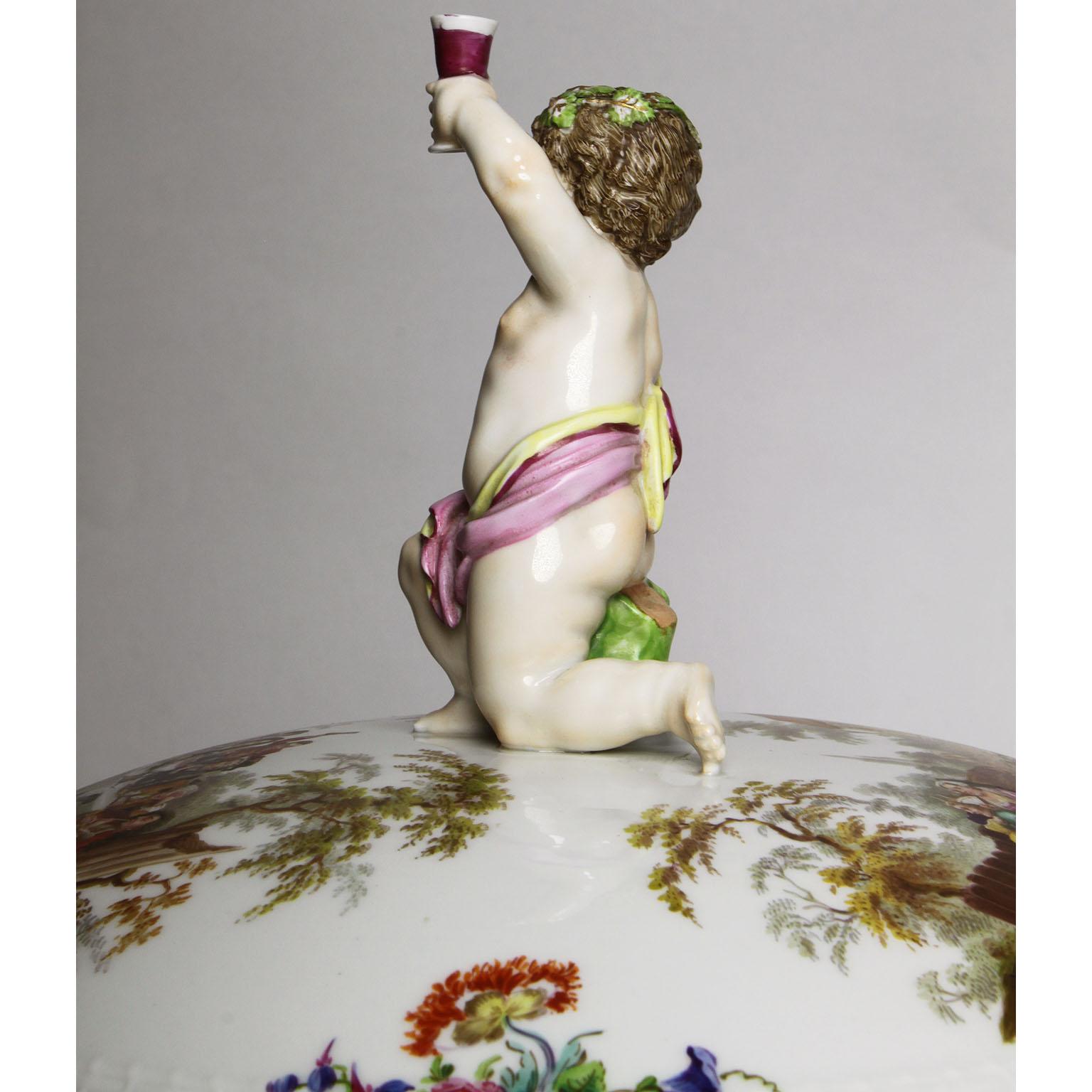 German 19th Century Berlin Porcelain Kpm Covered Bacchus Tureen Centerpiece  In Good Condition For Sale In Los Angeles, CA