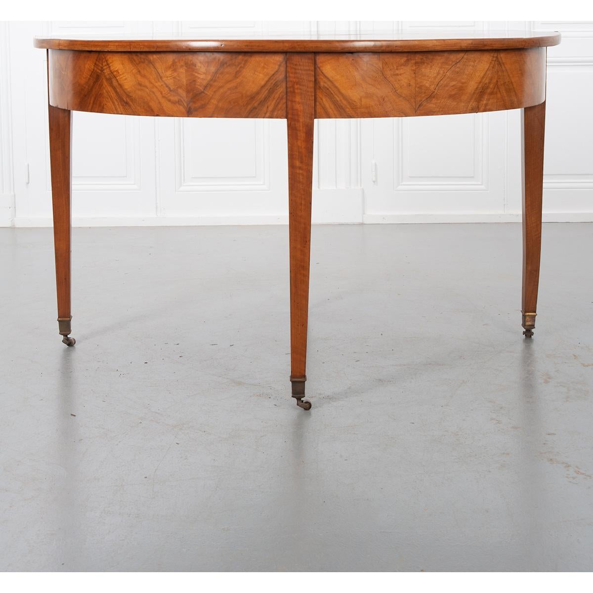 German 19th Century Biedermeier-Style Demilune Table In Good Condition In Baton Rouge, LA