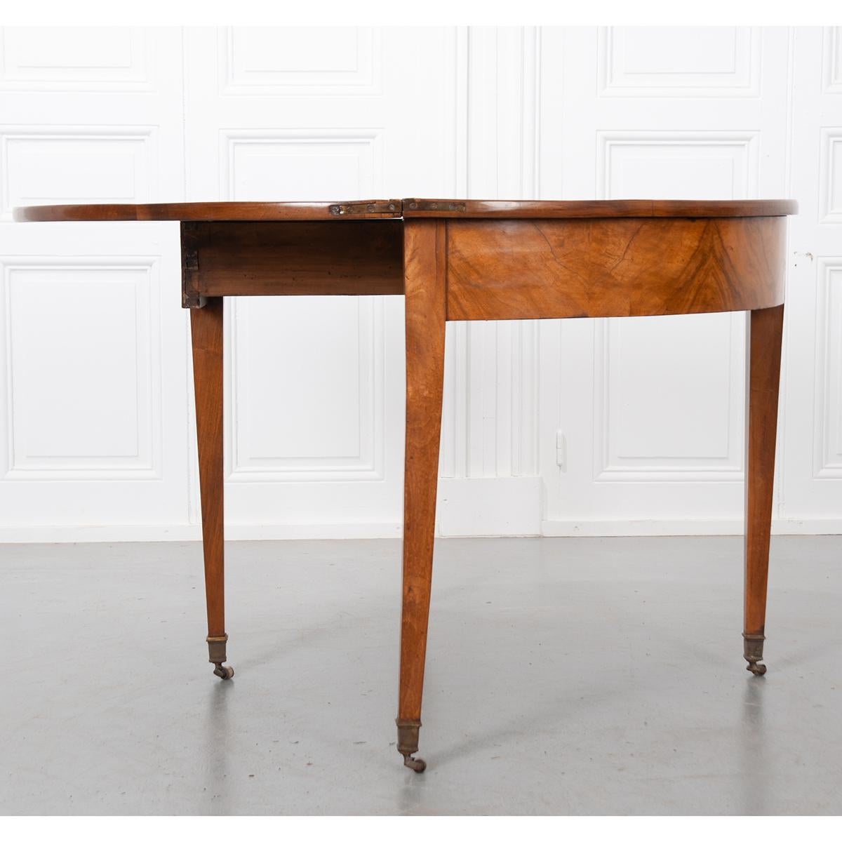 Wood German 19th Century Biedermeier-Style Demilune Table